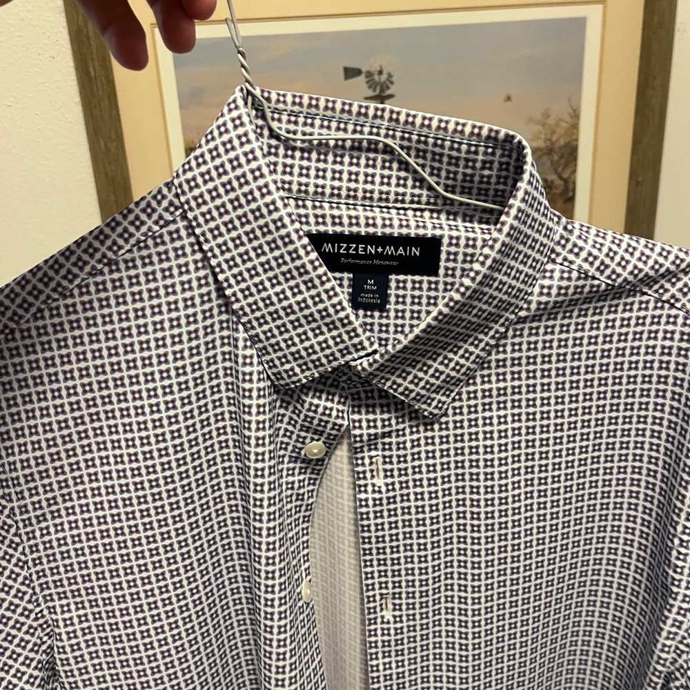 Mizzen+Main Men's Blue Checkered Shirt